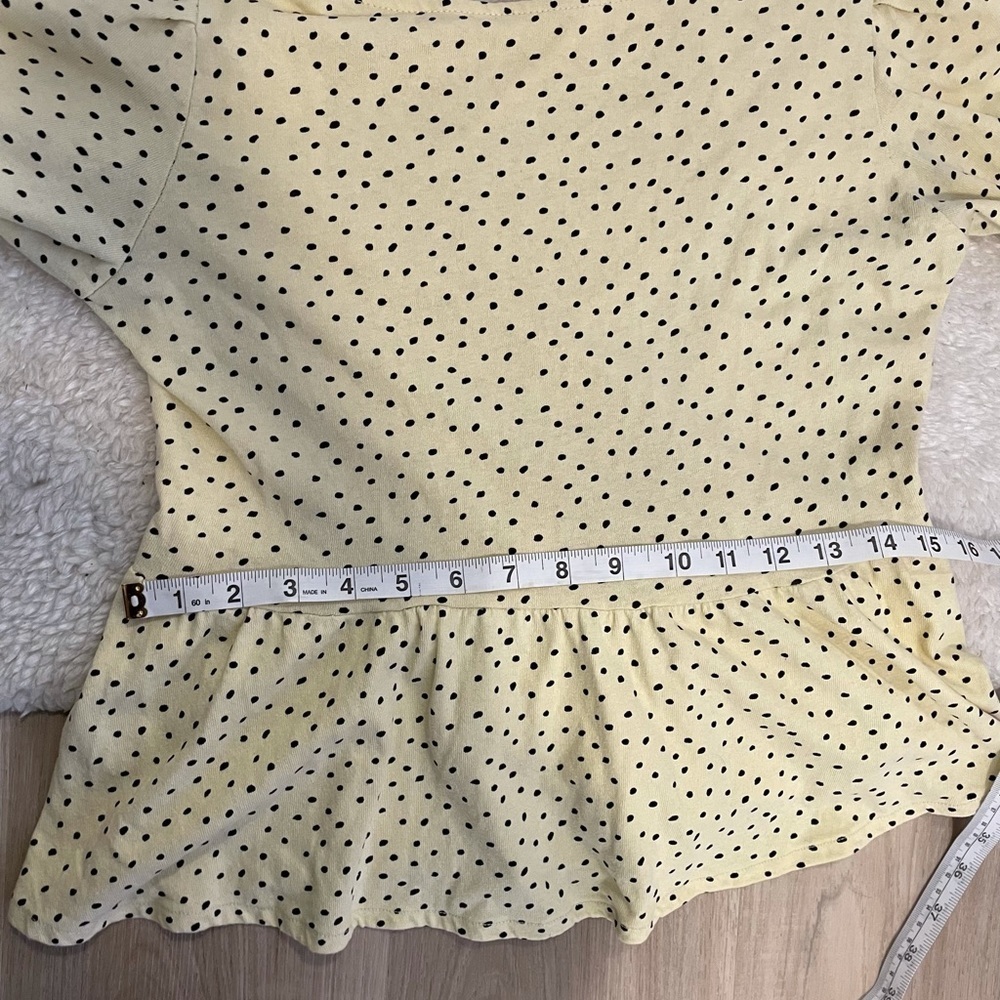 𝅺Urban Outfitters Puffy Sleeve Peplum Blouse - Picture 11 of 13